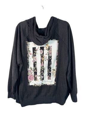 Paramore Merch Grey Hoodie Sweatshirt Womens 3X Graphic Print Oversized